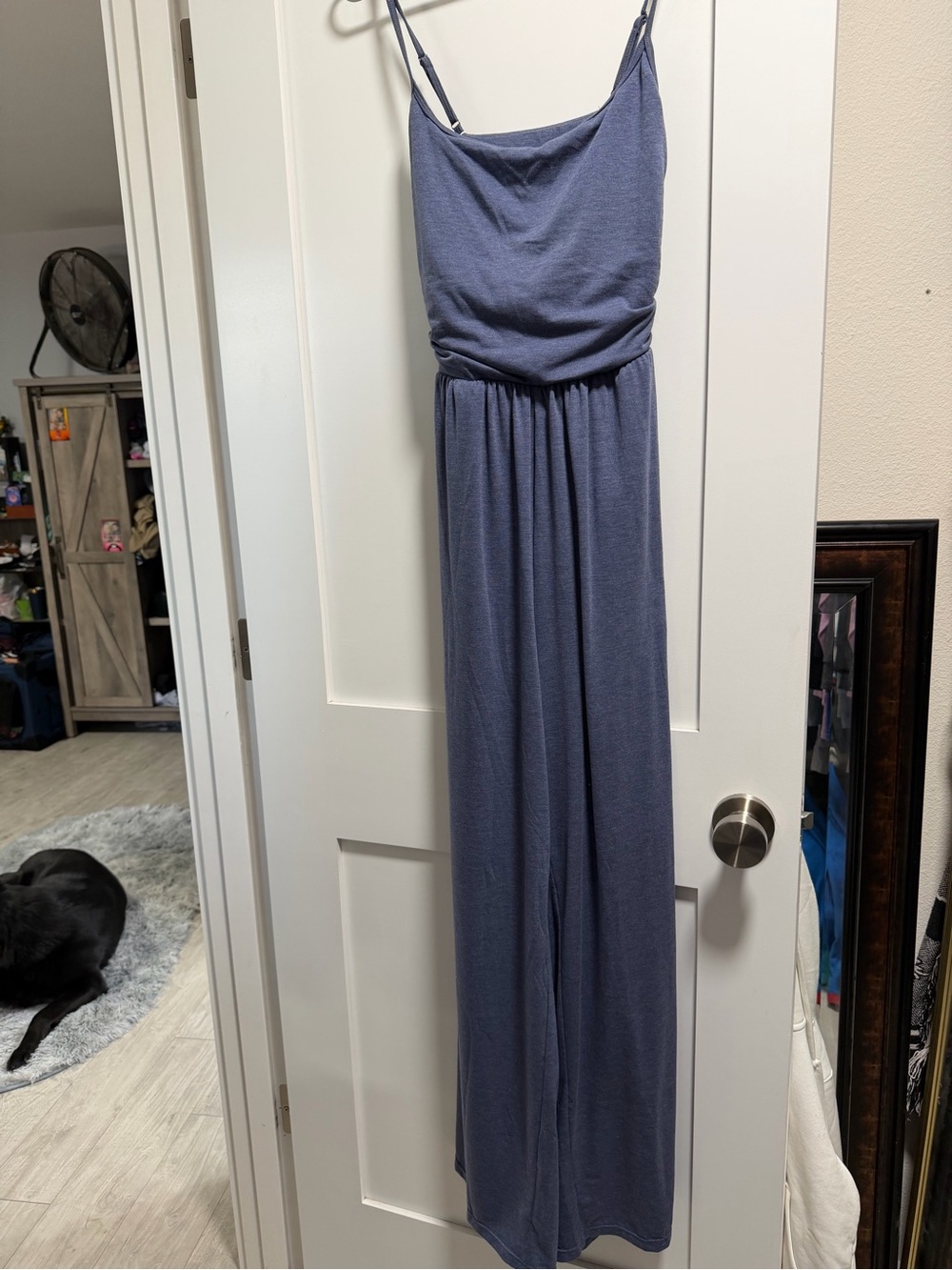 HALARA Slate Blue Spaghetti-Strap Jumpsuit